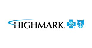 Highmark logo with stylized blue swoosh over the text "Highmark," followed by two blue shield logos—trusted by those seeking outpatient rehab in Nashville TN.