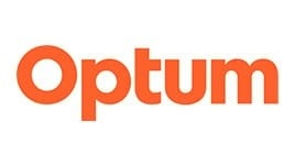 Orange "Optum" logo in bold lowercase letters on a white background.