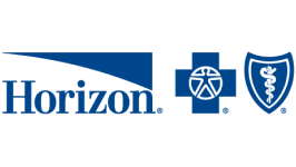 Horizon Blue Cross Blue Shield logo featuring the word "Horizon" beside a blue cross and a blue shield with a caduceus symbol.