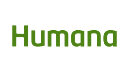 The image shows the Humana logo, featuring the word “Humana” in bold, green lowercase letters on a white background.