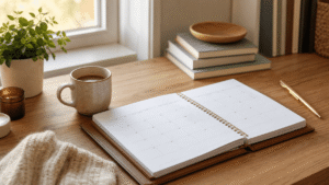 open planner and coffee on a desk representing planning and duration of an intensive outpatient program
