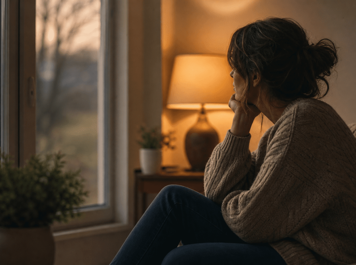 person sitting alone by a window reflecting on whether weekly therapy is enough for mental health treatment